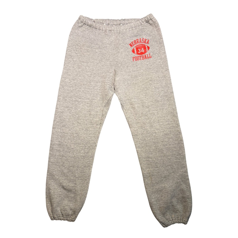 Vintage Russell Athletic Nebraska Football Sweatpants Gray Made in USA Large